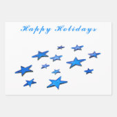 Blue Star Weihnachtsdekoration Foto mit Text Geschenkpapier Set (Vorderseite 3)