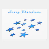 Blue Star Weihnachtsdekoration Foto mit Text Geschenkpapier Set (Vorderseite 2)