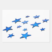 Blue Star Weihnachtsdekoration Foto mit Text Geschenkpapier Set (Vorderseite)