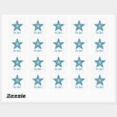 Blue Star 'Well Done' Quadrat Aufkleber weiß (Blatt)