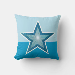 Blue Star werfen Kissen quadratisch zwei Farben bl