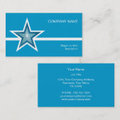 Blue Star White Line Visitenkartenvorlage blau Visitenkarte (Vorne/Hinten)