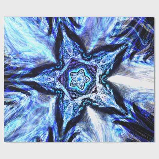 Blue Star Wrapping Geschenkpapier (Flach)