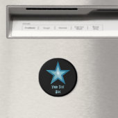 Blue Star "Your Text" Kühlschrankmagnet schwarz (In Situ (Geschirrspüler))
