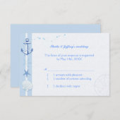 Blue Starfish & Anchor Nautical Wedding RSVP (Vorne/Hinten)