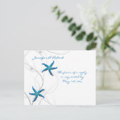 Blue Starfish and Silver Coral UAWG Postcard Einladungspostkarte (Stehend Vorderseite)