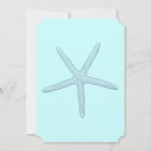 Blue Starfish Beach Brautparty Einladung (Rückseite)