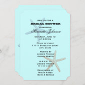 Blue Starfish Beach Brautparty Einladung (Vorne/Hinten)