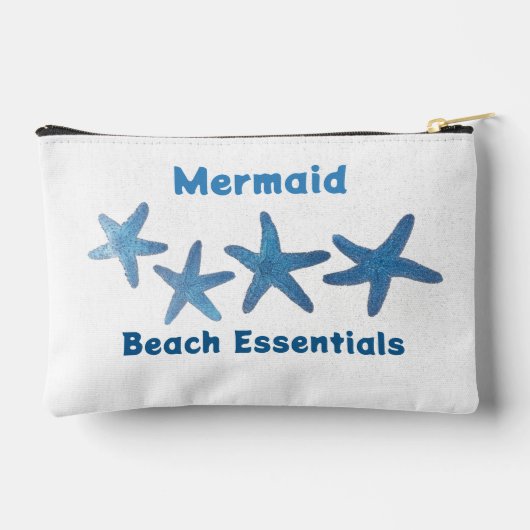 Blue Starfish Beach Essentials Nautical White Zubehörtasche (Rückseite)