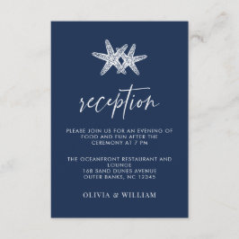 Blue Starfish Beach Hochzeitstag Empfang Begleitkarte