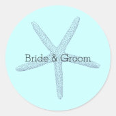 Blue Starfish Beach Runder Aufkleber (Vorderseite)