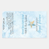 Blue + Starfish Beach-Themed handgefertigte Seifen Rechteckiger Aufkleber (Vorderseite)