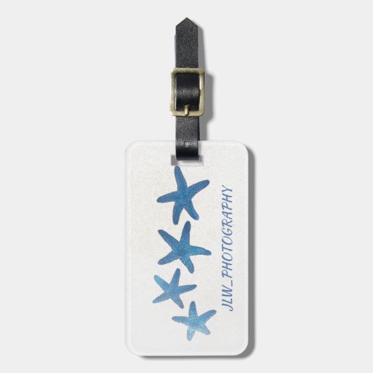 Blue Starfish benutzerdefinierbar Gepäckanhänger (Vorderseite vertikal)