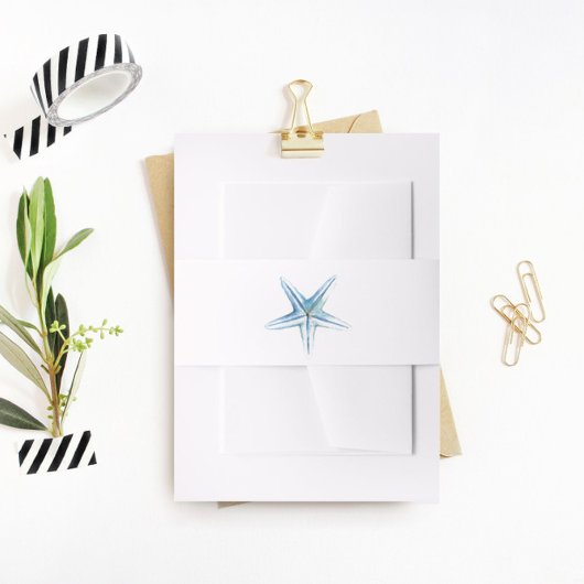 Blue Starfish Bly Band, Beach Wedding Einladungsbanderole