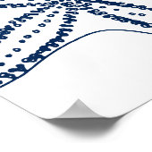 Blue Starfish Coastal Line Art Poster (Ecke)
