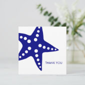 Blue Starfish Hochzeit Dankeschön Karte (Stehend Vorderseite)