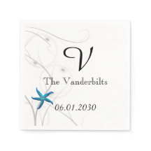 Blue Starfish mit Silver Coral Hochzeit