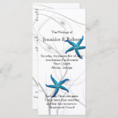 Blue Starfish mit Silver Coral Wedding Program Programm (Vorne/Hinten)