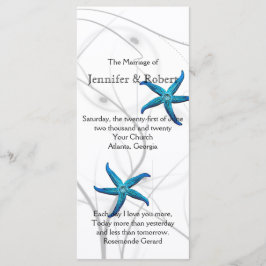 Blue Starfish mit Silver Coral Wedding Program Programm