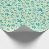 Blue Starfish Mr. & Mrs. Summer Beach Wedding Ocea Geschenkpapier (Ecke)
