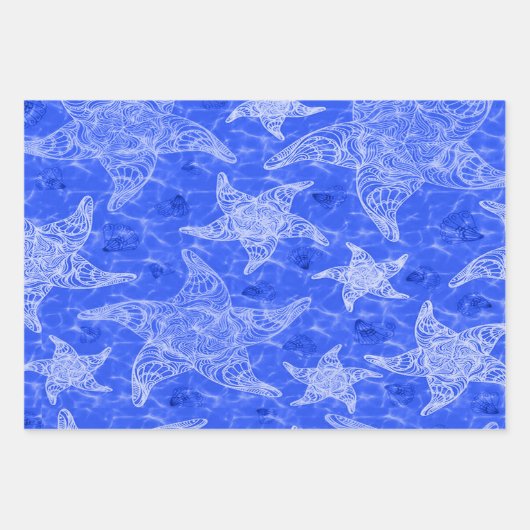 Blue Starfish Musterkollektion Geschenkpapier Set (Vorderseite 3)