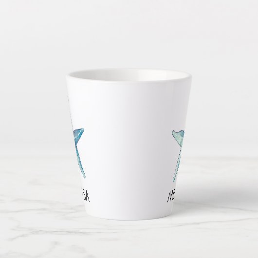 Blue Starfish Nautic Beach Seashell Thema Milchtasse (Vorderseite)