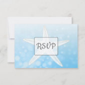 Blue Starfish Oceanic Wedding RSVP Karte (Rückseite)