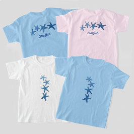 Blue Starfish Personalisiert mit Name T-Shirt