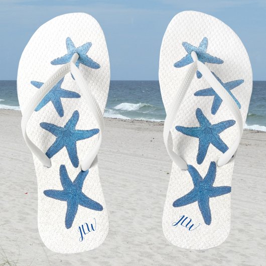 Blue Starfish Personalize mit Initials Badesandalen