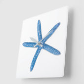 Blue Starfish Quadratische Wanduhr (Winkel)
