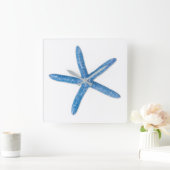 Blue Starfish Quadratische Wanduhr (Zuhause)