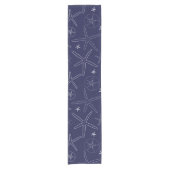 Blue Starfish & Sand Dollar Table Runner Kurzer Tischläufer (Vorderseite)