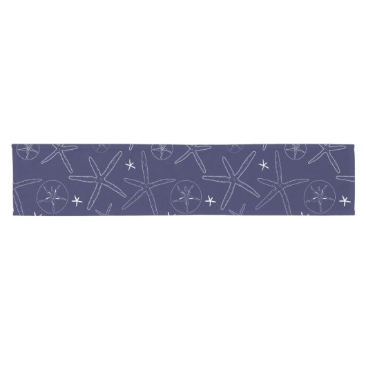 Blue Starfish & Sand Dollar Table Runner Kurzer Tischläufer (Horizontal)