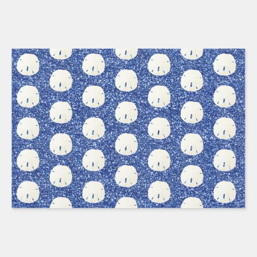 Blue Starfish Sand Dollar Weihnachten Geschenkpapier Set (Vorderseite 2)