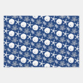 Blue Starfish Sand Dollar Weihnachten Geschenkpapier Set (Vorderseite)