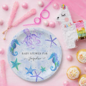 Blue Starfish Seepferd Octopus Beach Baby Dusche Pappteller (Party)
