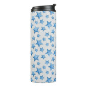 Blue Starfish Summer Beach Wasserküste Thermosbecher (Nach links gedreht)