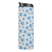 Blue Starfish Summer Beach Wasserküste Thermosbecher (Nach rechts gedreht)