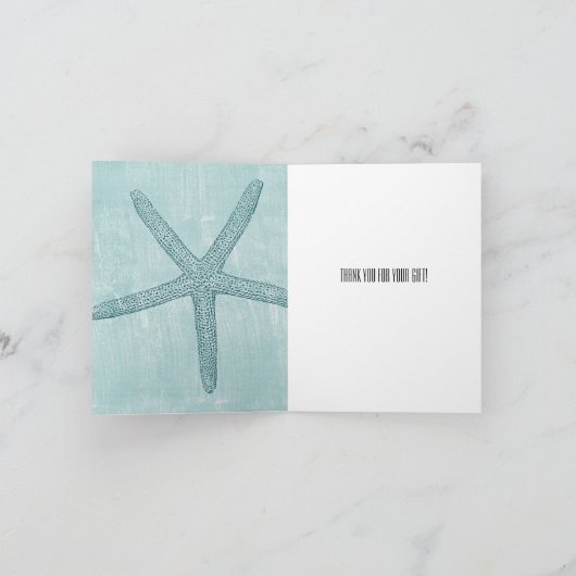 Blue Starfish Vielen Dank Dankeskarte (Innenseite)