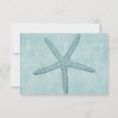 Blue Starfish Wedding RSVP Karte (Rückseite)