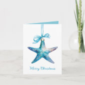 Blue Starfish Weihnachtsschmuck Personalisiert (Vorderseite)