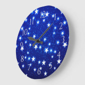 Blue Stargazer Große Wanduhr (Winkel)