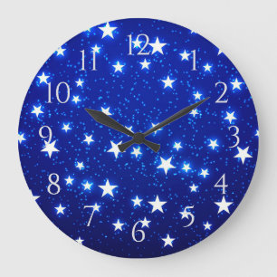 Blue Stargazer Große Wanduhr