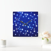 Blue Stargazer Quadratische Wanduhr (Zuhause)