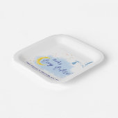 Blue Starlit Baby Boy Bliss Stork Pappteller (Gewinkelt)