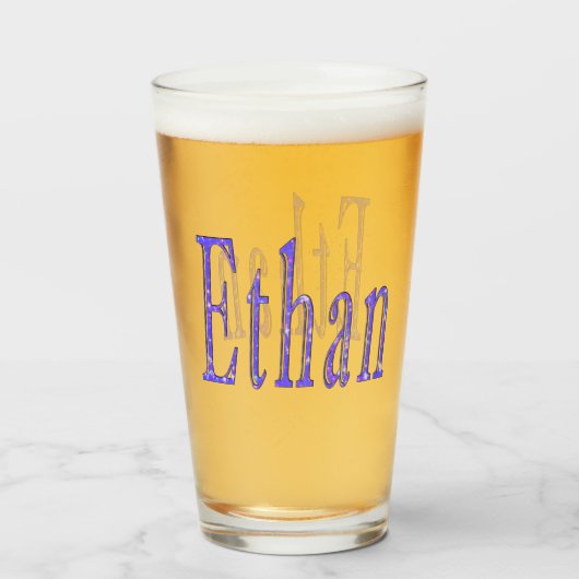 Blue Starry Ethan Name, Glas (Vorne (Gefüllt))