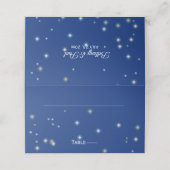 Blue Starry nächtliche Hochzeitssitze Platzkarte (Außenseite Aufgefaltet)