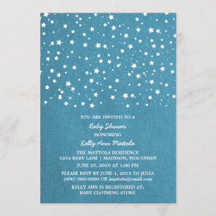 Blue Starry Night Baby Dusche einladen Einladung