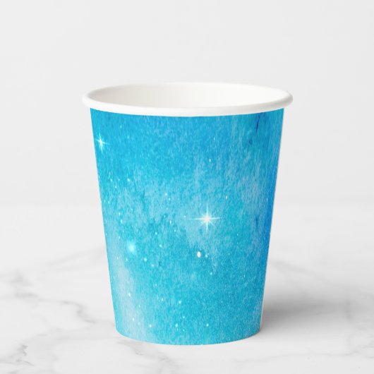 Blue Starry Night Baby Duschpapier Tassen Pappbecher (Rückseite)