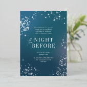 Blue Starry Night Before Wedding Probe Dinner Folieneinladung (Stehend vorne)